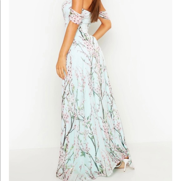 Boohoo floral off the shoulder maxi - Picture 4 of 4